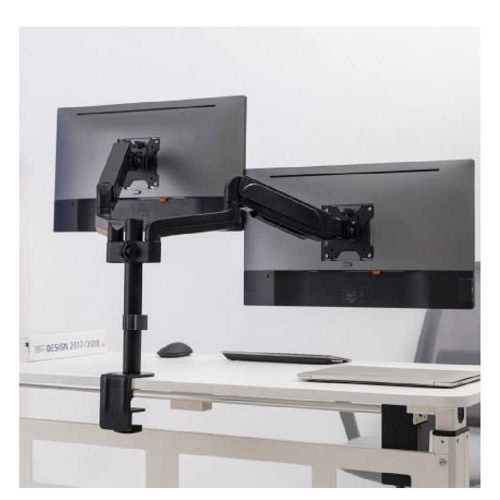 [83662] Dual Screen Desk Mount Gas Spring Monitor arm With – 17”-35” ,11kg Image 
