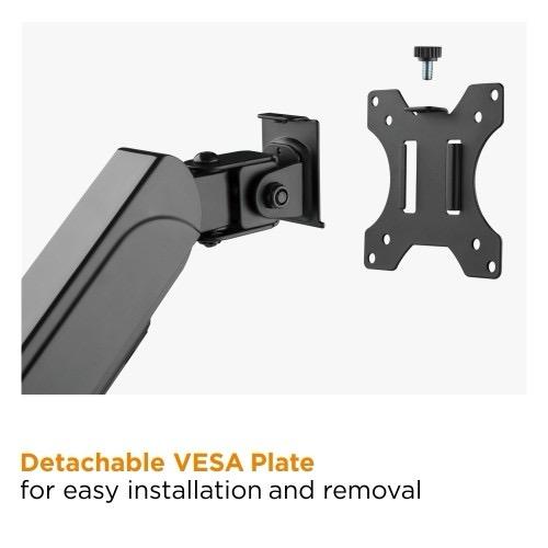 [83662] Dual Screen Desk Mount Gas Spring Monitor arm With – 17”-35” ,11kg Image 