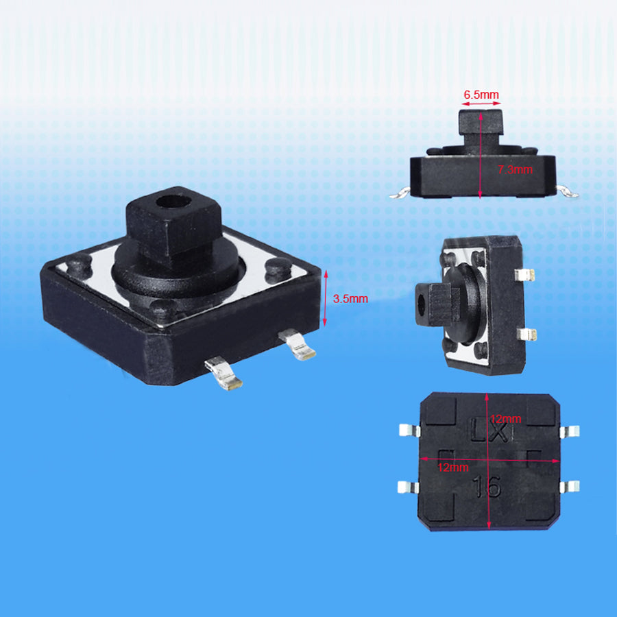 [83522] DIP 12*12mm 12VCD 50mA Tact Switch -  KAN1211 Image 