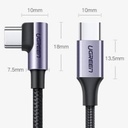 UGREEN USB-C to Angled USB 2.0 C M/M Round Cable Aluminum Shell Nickel Plating 2m (Gray Black)