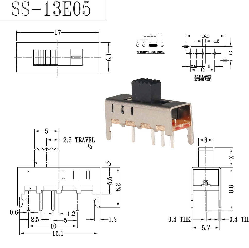 [83579] Slide Switch SS13E05 Image 