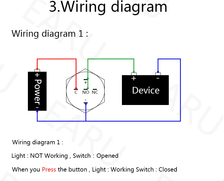 [83510] Push Button Switch HBDGQ19F-10WE-J Image 