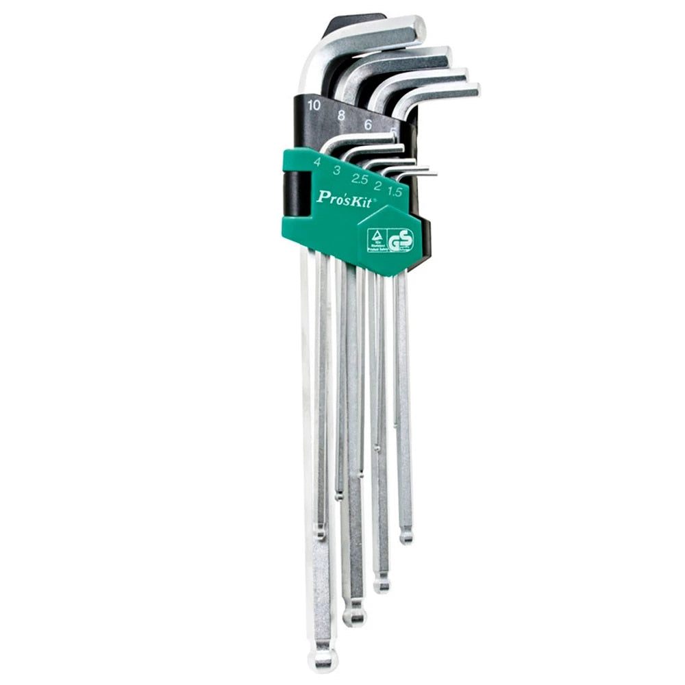 [83440] 9PCS Extra Long Arm Ball PointHex Key Set(1.5,2,2.5,3,4,5,6,8,10mm) Image 