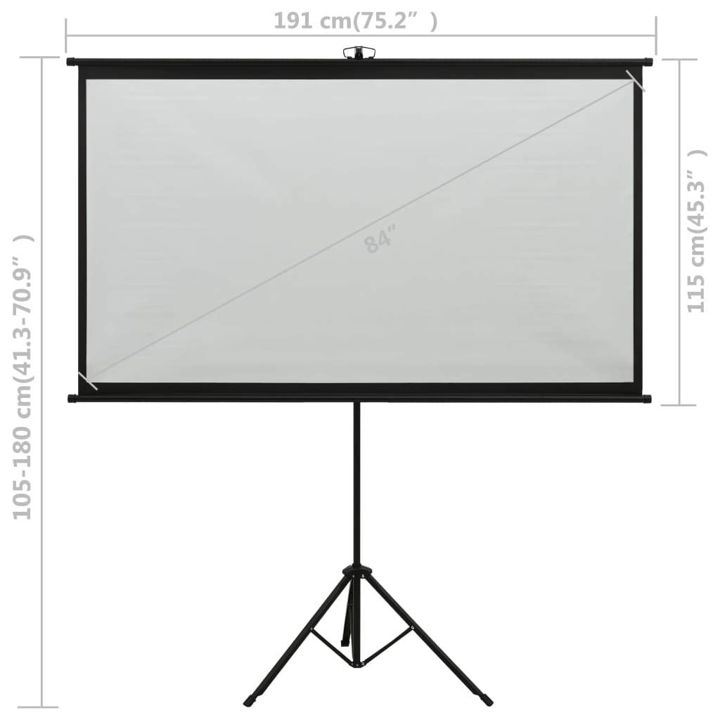 [61831] Tripod Projector Screen - 84" 16:9 Image 