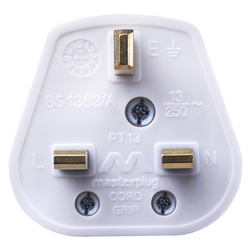 [81977] Masterplug PT13W Rewireable 13A Fused Plug White Image 