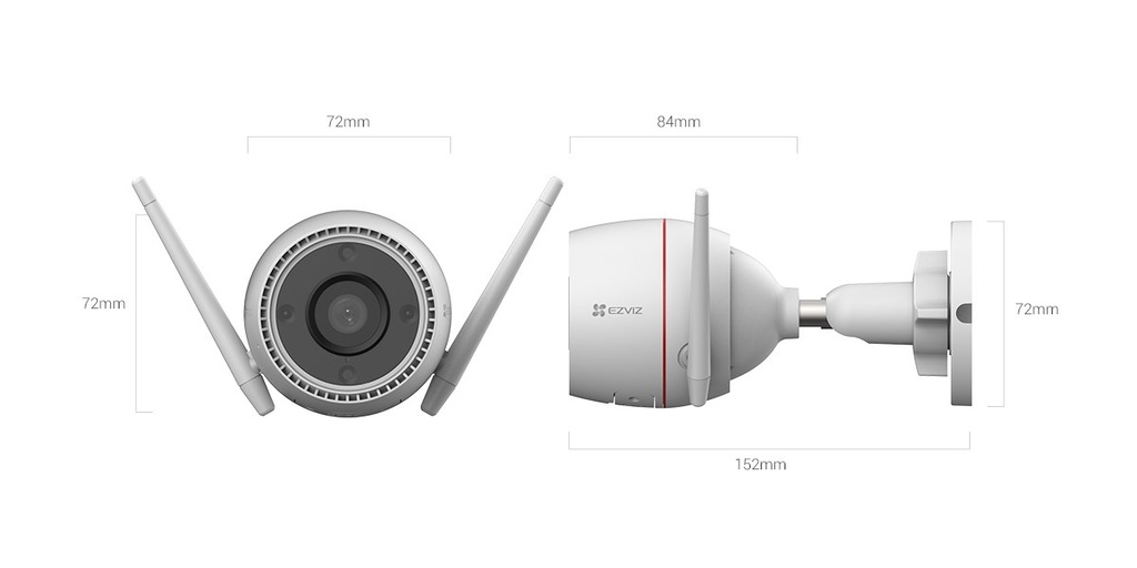 EZVIZ H3c 2K IP67 Wi-Fi Smart Home Camera With Two-Way Talk Siren & Strobe Light AI Detection