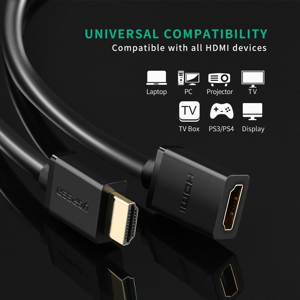 [82137] UGREEN HDMI Male to Female Cable 0.5m (Black) Image 