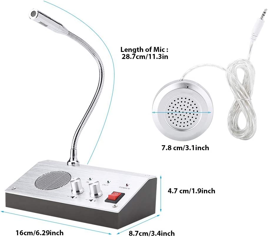 [77922] Dual-Way Talk Through Intercom Counter Speaker System With External Speaker And 12V Power Supply Image 