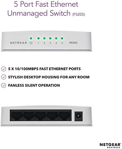 [69993] NetGear 5 Port Fast Ethernet Switch Image 