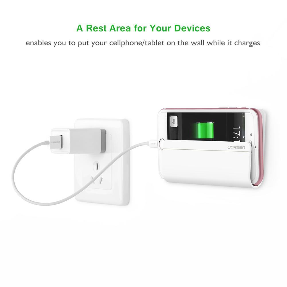 [80275] UGREEN Adhesive Wall Mount Cell phone Charging Holder Image 