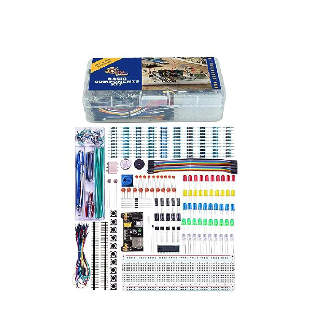 [84032] Electronics Component Basic Starter Kit with 830 Tie-points Breadboard Cable Resistor Capacitor Image 