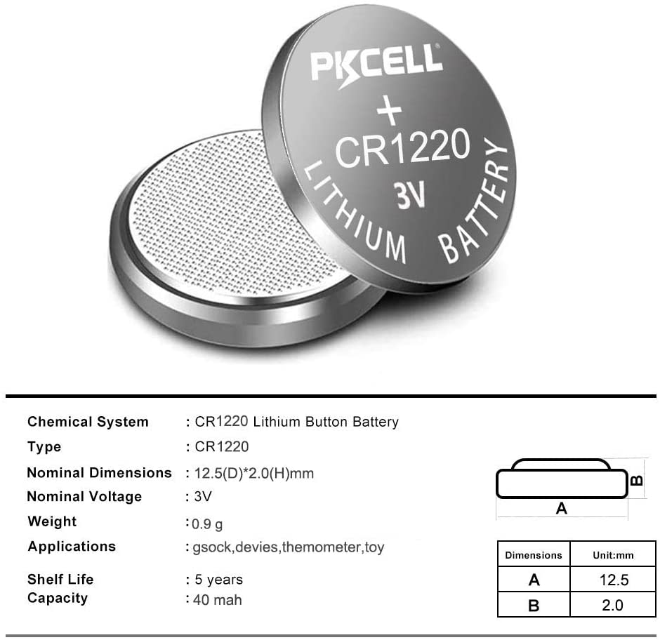 PKCell CR1220 - Lithium 3V Battery