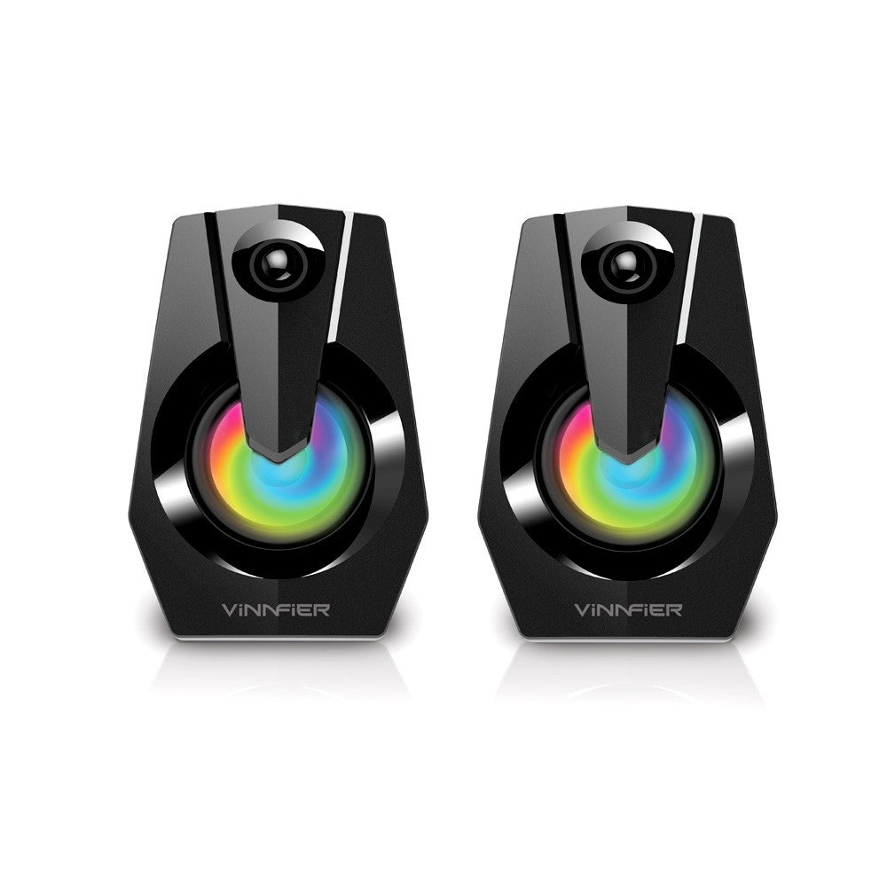 [84143] VINNFIER ICON 808BTR 2.0 BLUETOOTH SPEAKER WITH USB ,FM,EXTERNAL CONTROLLER & RGB LIGHT BLACK Image 