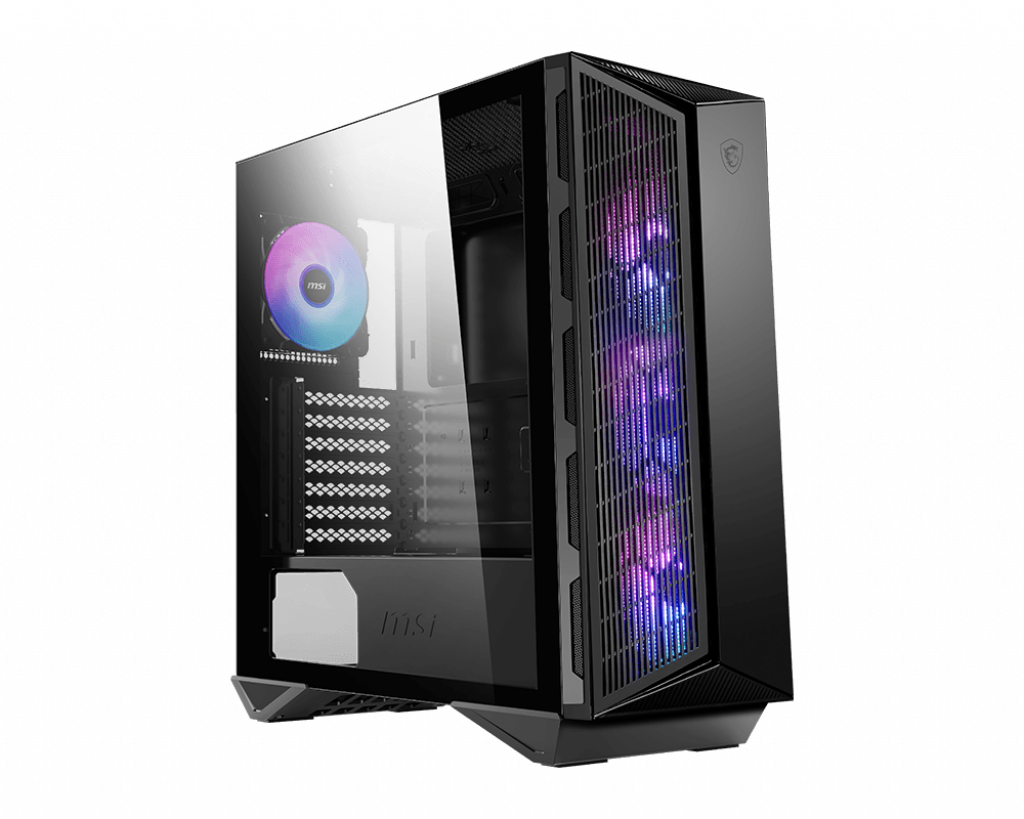 [83330] MSI MPG GUNGNIR 111R - Premium Mid-Tower Gaming PC Case - Tempered Glass Side Panel - 4 x ARGB 120mm Fans - Liquid Cooling Support up to 360mm Radiator - Two-Tone Design Image 