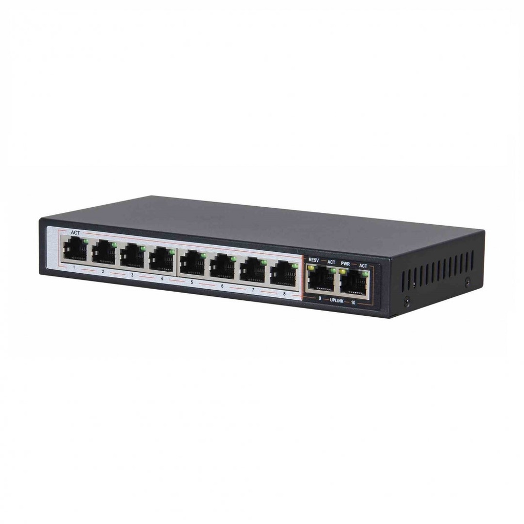[83053] EXTRALINK 8x port PoE + 2x uplink RJ45 switch CERES Image 