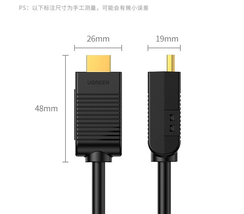 [82881] UGREEN HDMI Cable Welding Free Connector With Plastic Cover Image 