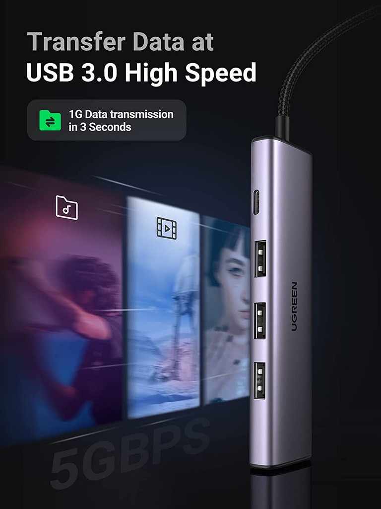 [82870] UGREEN USB 3.0 to 4*USB 3.0 Hub Image 