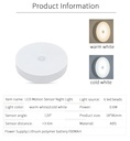 [70045] LED PIR Motion Sensor Night Light Auto On/Off For Bedroom Stairs Cabinet Wardrobe, Wireless Image 