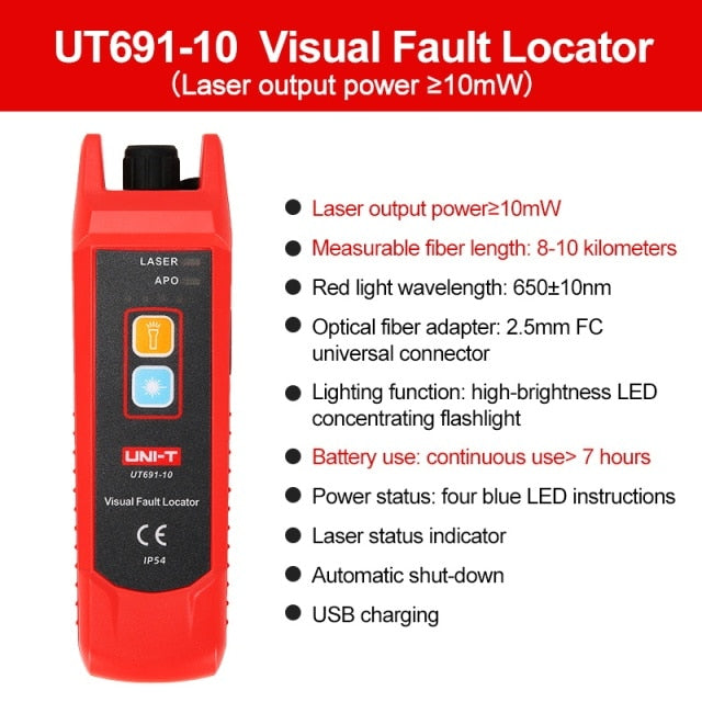 [82720] UNI-T UT691 Visual Fault Locator 15km Optical Fibe Test Pen Light Pen Light Pen Red Light Source Tester Image 