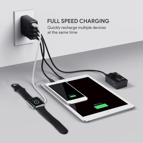[82437] AUKEY USB Wall Charger 40W 8A 4-Port with Foldable Plug Image 