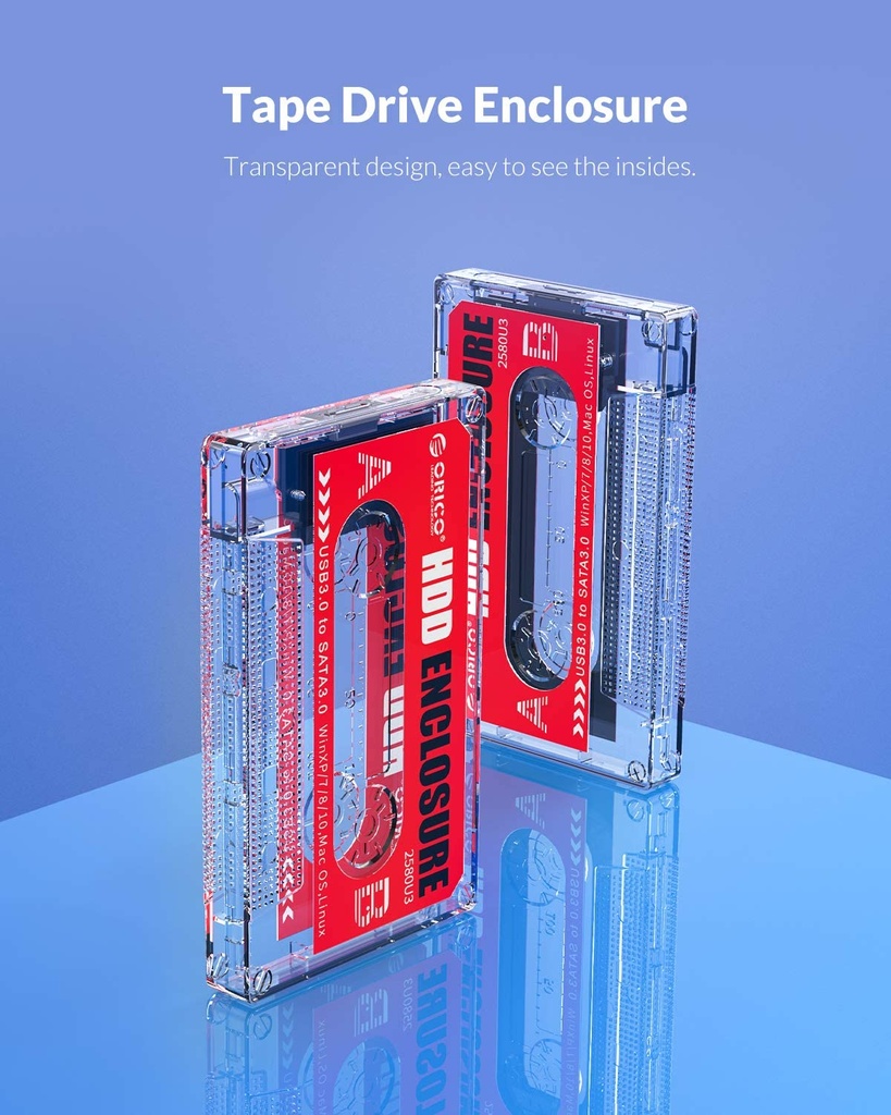 [81901] ORICO ORI-2580U3 TRANSPARENT TAPE SHAPE 2.5 USB 3.0 HDD Image 