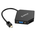 [81682] Cable Orico Mini Display Port to HDMI 4K/VGA/DVI DMP-HDV3S Blk Image 