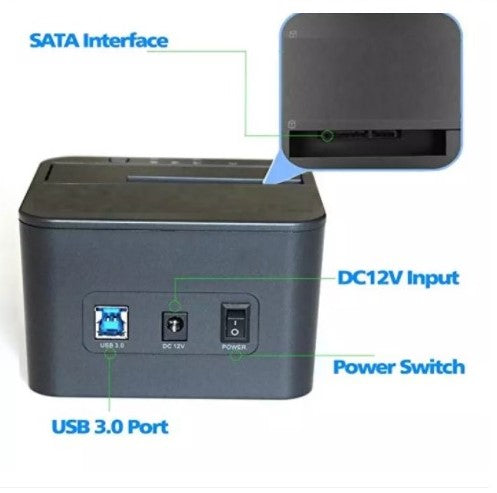 [81699] Docking Station Fideco HDD 2.5"/3.5" USB3.0 to SATA (MR129BK) Image 
