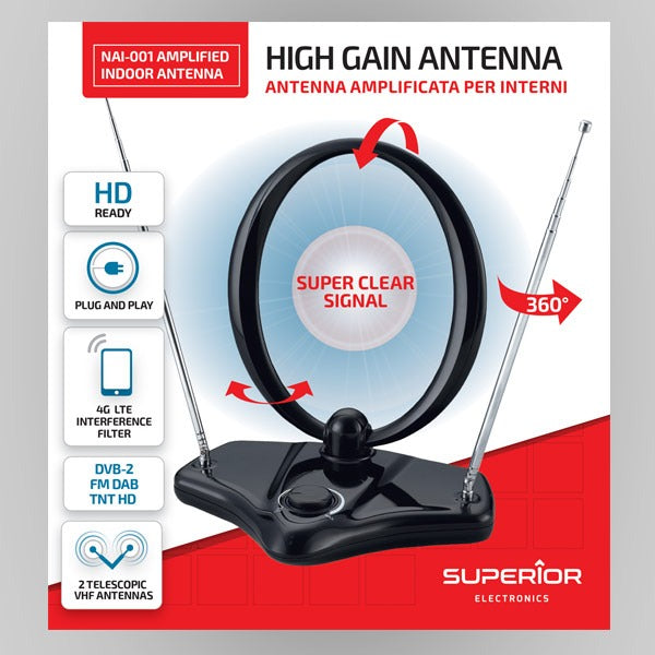 [81618] Digital Amplified indoor antenna - Extra gain Image 