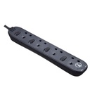 [81214]  4 Socket Surge Protected Extension Board (Black) - 2M Image 