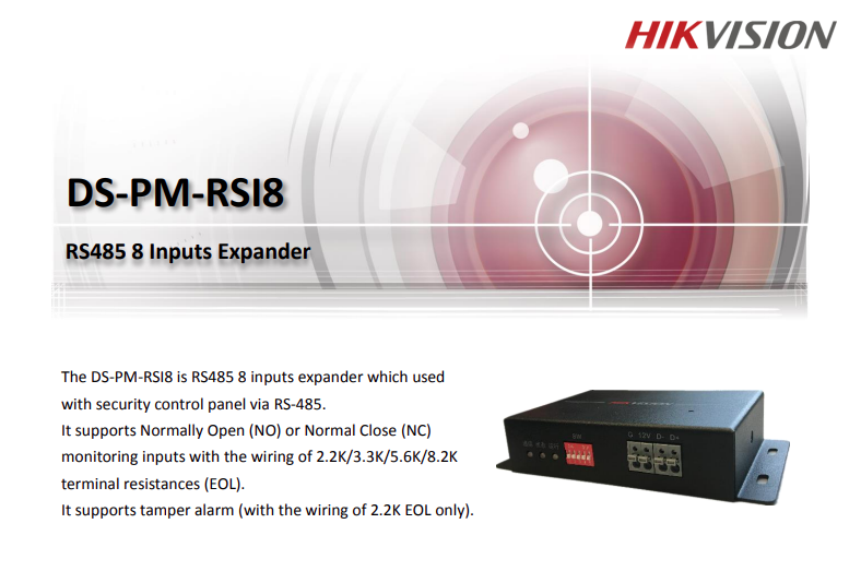 [81067] Hikvision RS485 Input Expander for  Network Control Panel Image 
