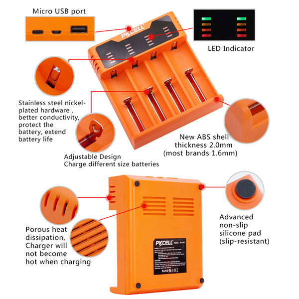 [80989] Ni-MH Li-ion/Li Fe PO4 Battery Charger 8341 (18650,AA,AAA,AAAA) Image 