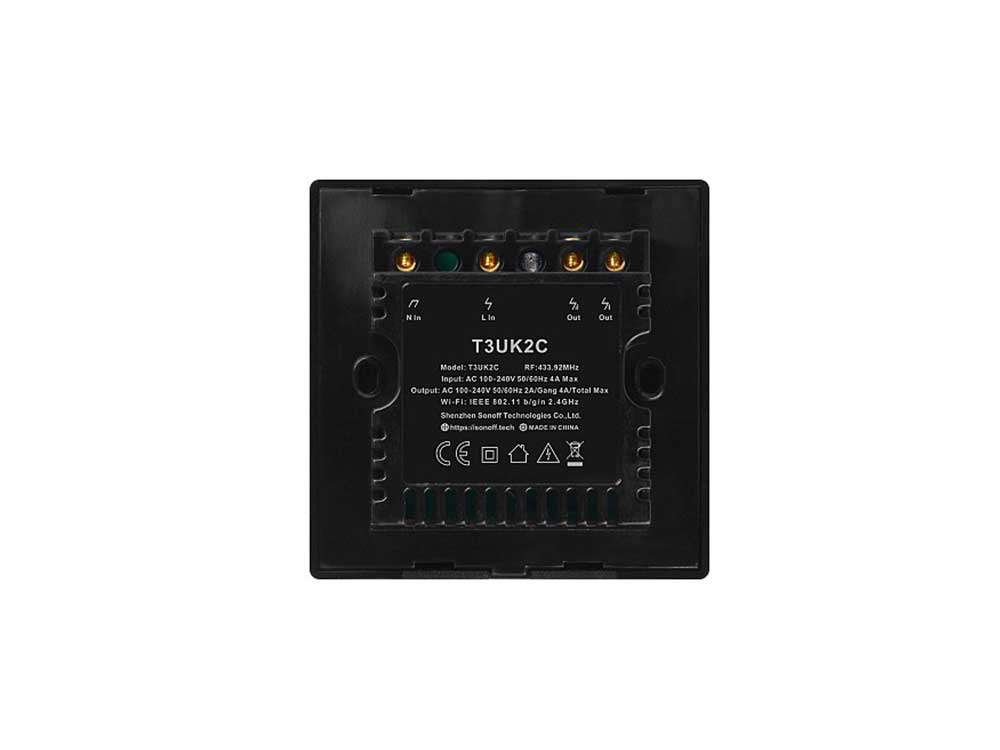 [83067] SONOFF Smart Touch Wall Switch 2 Gang Black Image 