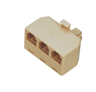 RJ11 Male To 3 Way Female Splitter
