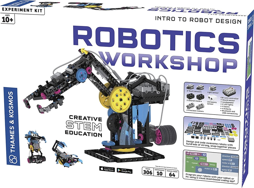 THAMES ROBOTICS Workshop Kit - Build and program robots with this compete robotics engineering system