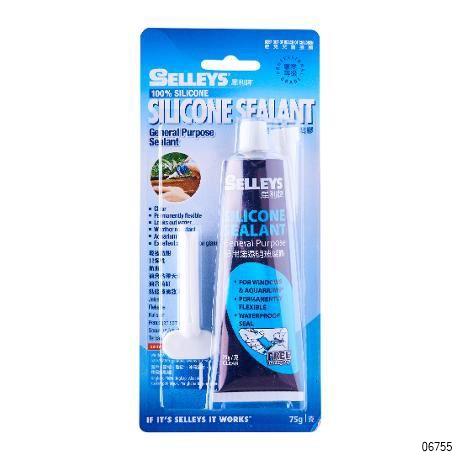 SELLEYS SILICONE SEALANT CLEAR 75G TUBE