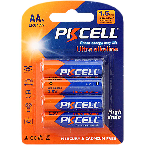 PKCell 1.5V AA Alkaline Battery - 4Pcs Pack