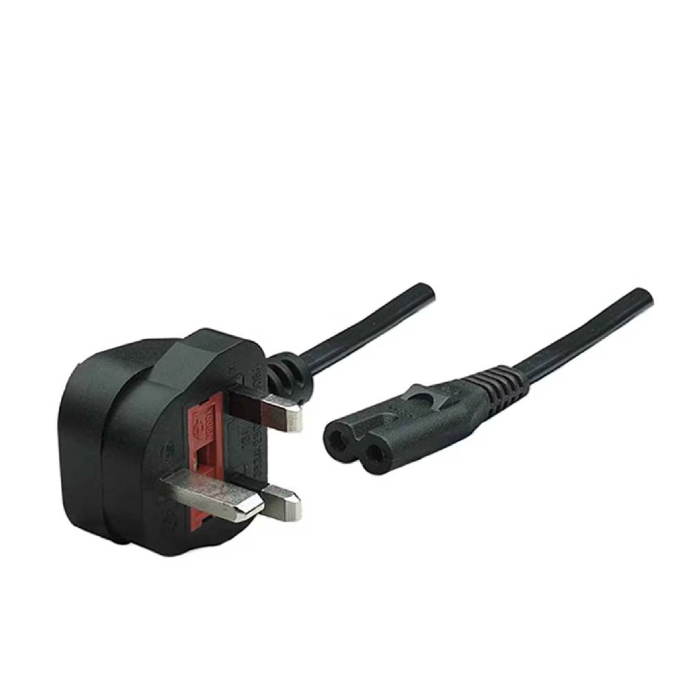 2 Pin 3A Power Cable UK Plug - 1.8M