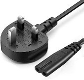 2 Pin 3A Power Cable UK Plug - 1.8M
