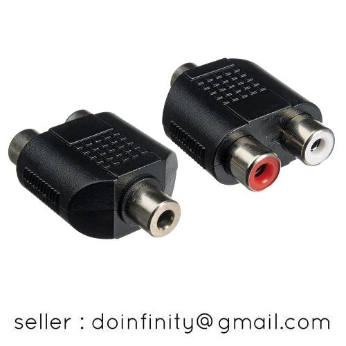 Stereo female to 2 RCA female converter