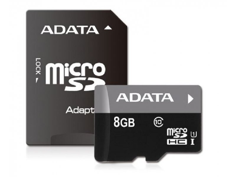 ADATA 8GB Micro SDHC Card - Class10 with Adapter