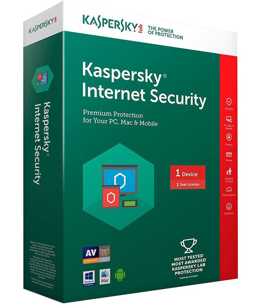 Kaspersky  Internet Security 1 User with 1 Year Subscription