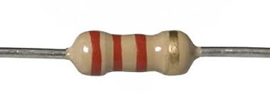 Carbon film Resistor 2.2k Ohms 1/4W