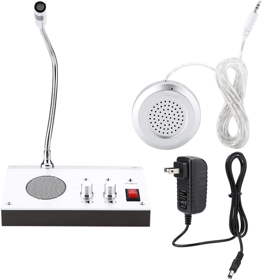 Dual-Way Talk Through Intercom Counter Speaker System With External Speaker And 12V Power Supply
