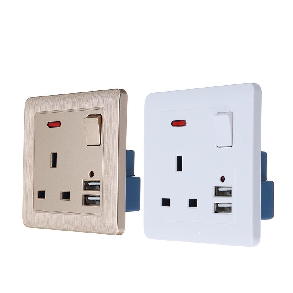 13A Single Socket with 2.1A USB  Dual Port Charger