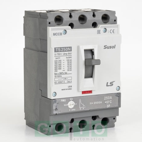 Breaker 250A,f:50/60Hz, Ui: 690V,Uimp:8kV,Ue: