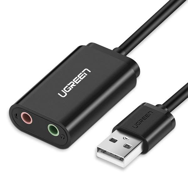UGREEN USB 2.0 External 3.5mm Sound Card Adapter 2 M Black