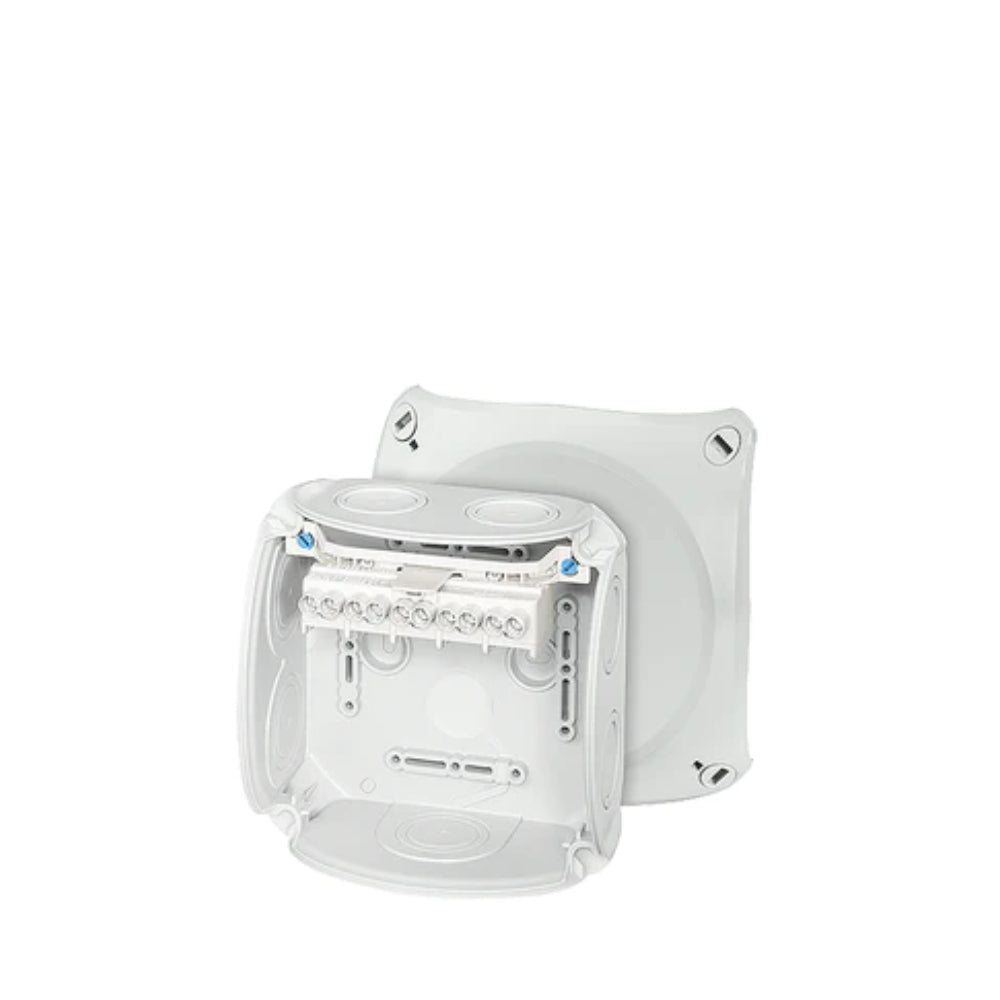 Cable junction box with terminals W 130 x H 130 x D 77 mm