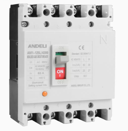 Moulded Case Circuit Breaker AM1-125L 4P 80A 800V