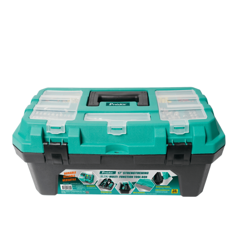 Strengthening Multi-FunctionTool Box With Removable Tote Tray