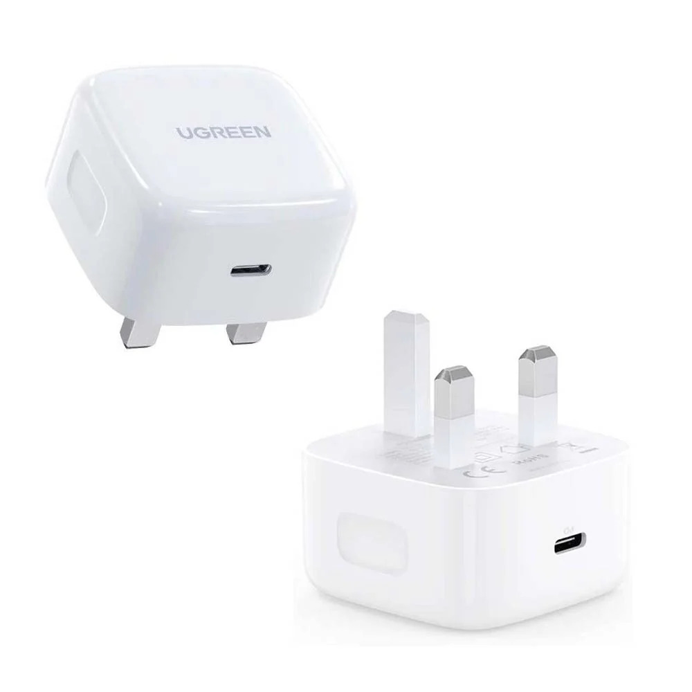 UGREEN IPHONE 12 Adapter 18W PD & QC USB C Fast Charger (UK Plug)